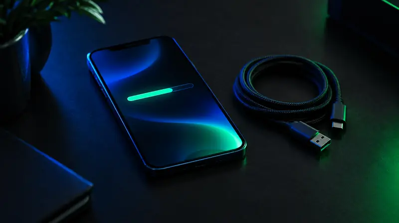 Celular con una barra de descarga avanzando