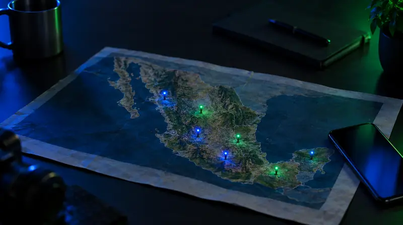 Mapa de México con varios pines encendidos
