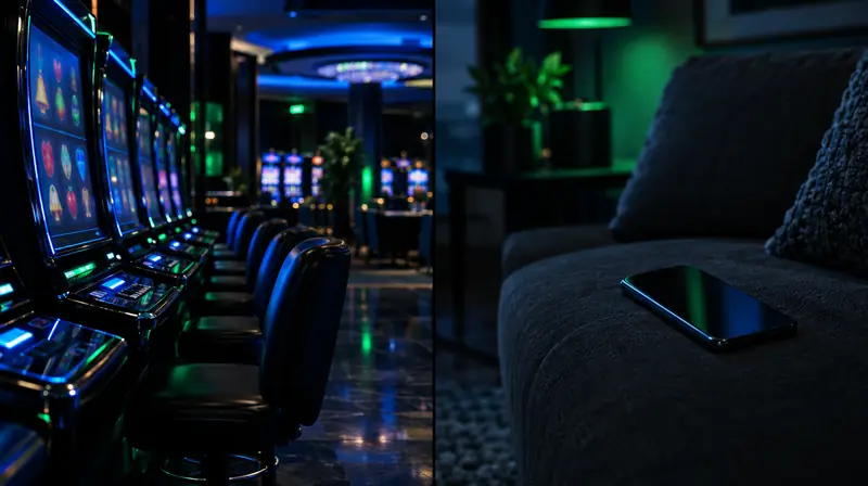 Sala de máquinas a un lado y un celular en un sillón al otro