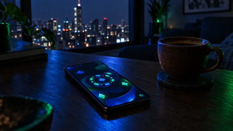 Celular con una app de casino encendida sobre una mesa de noche en la Ciudad de México